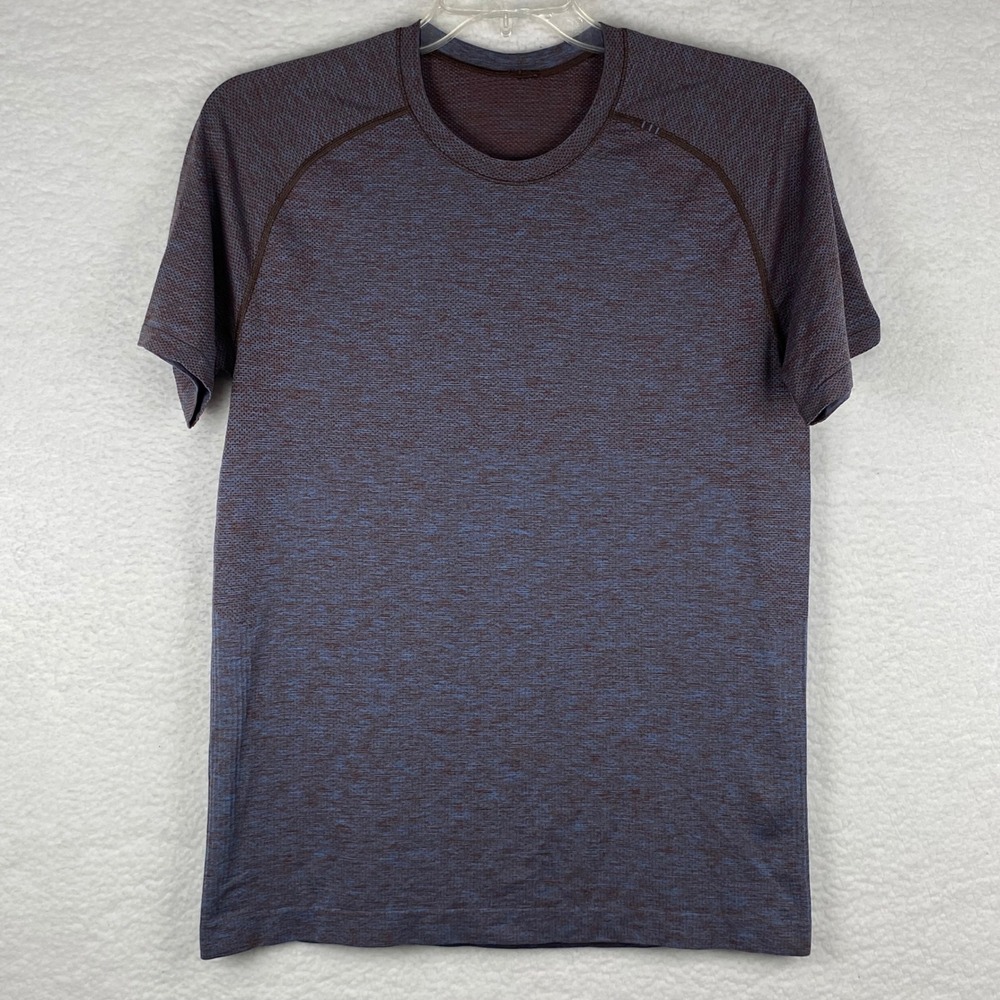 Lululemon Mens Metal‎ Vent Tech Short Sleeve Shirt Purple Brown Heathered Size M